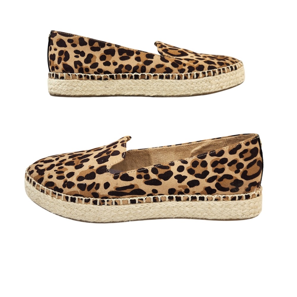 Dr Scholls Womens Find Me Leopard Print Espadrille Flats Casual Shoes Size 8M - Picture 2 of 10